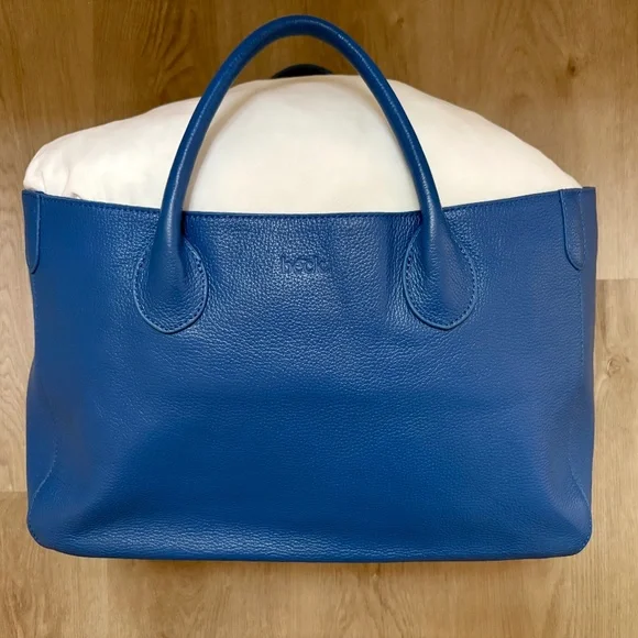 Beck Bag Classic Leather Handbag Tote in Havana Blue - Picture 2 of 16